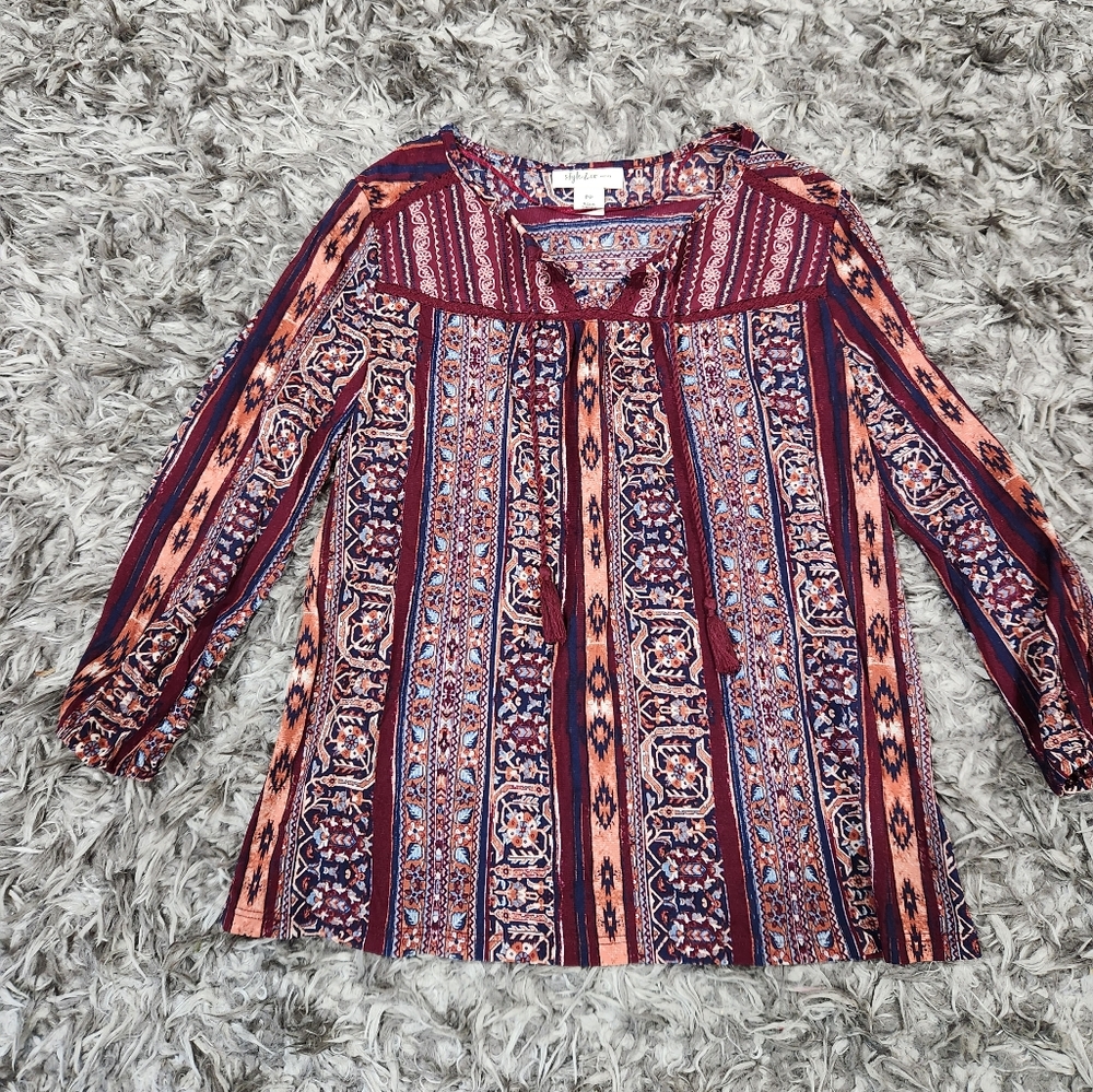 Aztec Print Blouse